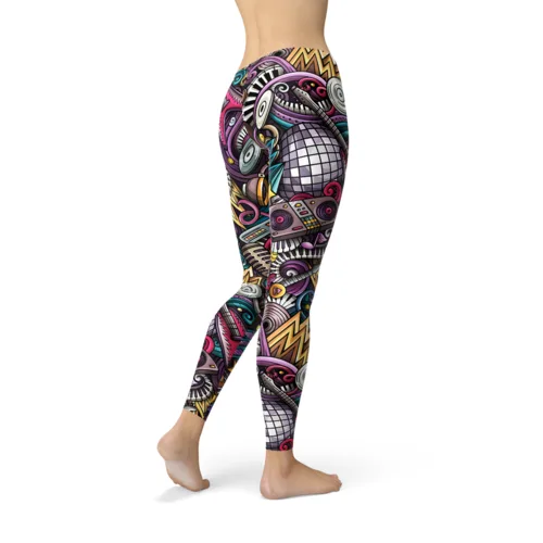 Womens Grunge Rock n Roll Leggings - Image 3