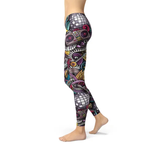 Womens Grunge Rock n Roll Leggings - Image 4