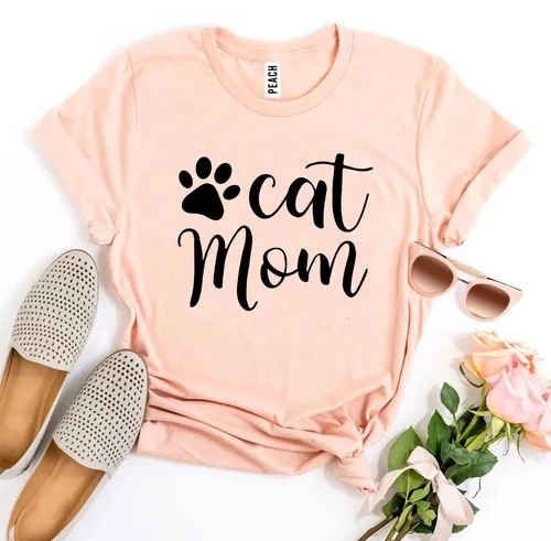 Cat Mom T-shirt - Image 2