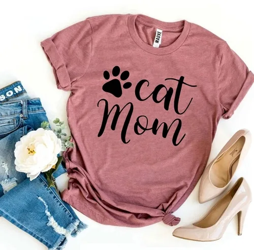 Cat Mom T-shirt - Image 6