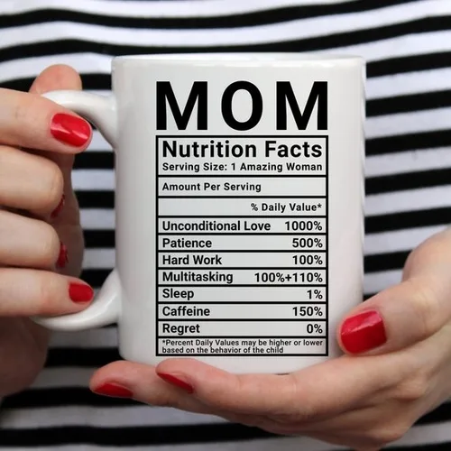 Mother's Day Coffee Mug - Mom Nutrition Facts - - Image 3