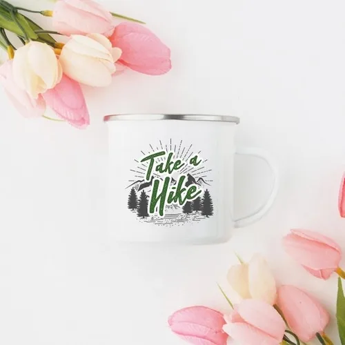 Hiking Gift for Hiker Enamel Mug Wanderlust - Image 5