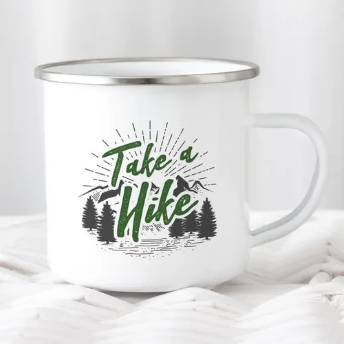 Hiking Gift for Hiker Enamel Mug Wanderlust - Image 2