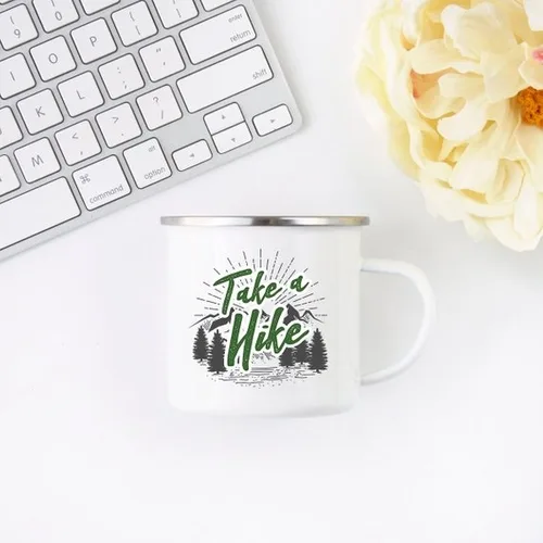 Hiking Gift for Hiker Enamel Mug Wanderlust - Image 4