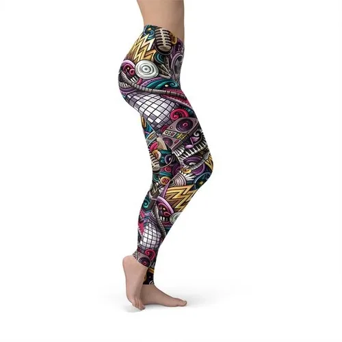 Womens Grunge Rock n Roll Leggings - Image 2